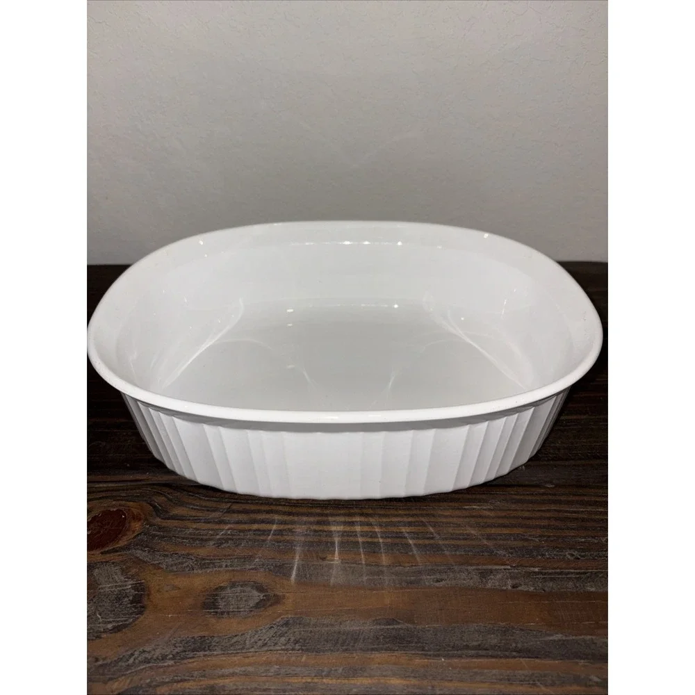 Corning Ware French White F-2-B 2.8 Lt & F-12-B 1.8 Lt Casserole Dishes No Lids